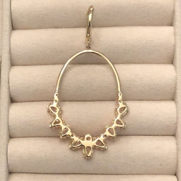 Nordstrom | CZ Statement Drop Earrings | Gold Tone | 2.25” Drop - Picture 3 of 3